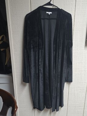 Maurices Black Velvet Cardigan